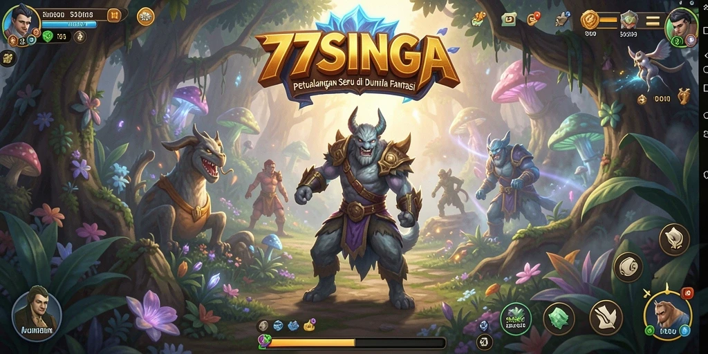 Screenshot utama 77SINGA menampilkan pemain beraksi di dunia petualangan yang menakjubkan.