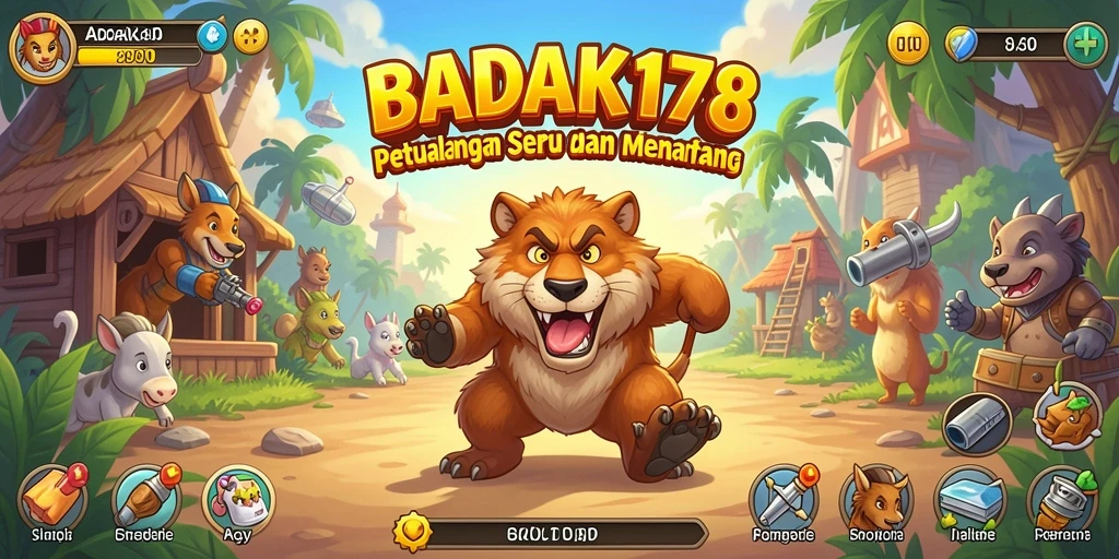 Tampilan gameplay menantang dari BADAK178 yang penuh warna.
