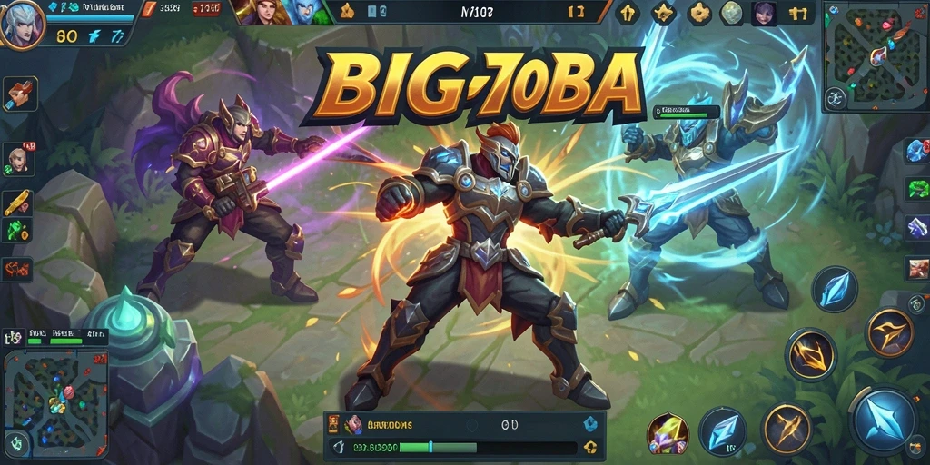 Tampilan gameplay seru dalam pertempuran tim MOBA.