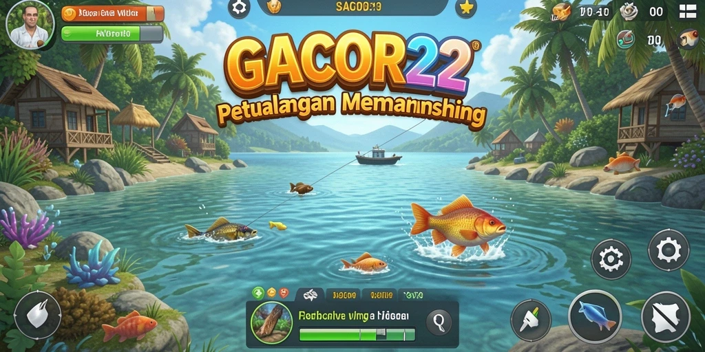 Tampilan gameplay GACOR22 yang menarik dengan aksi memancing yang seru.