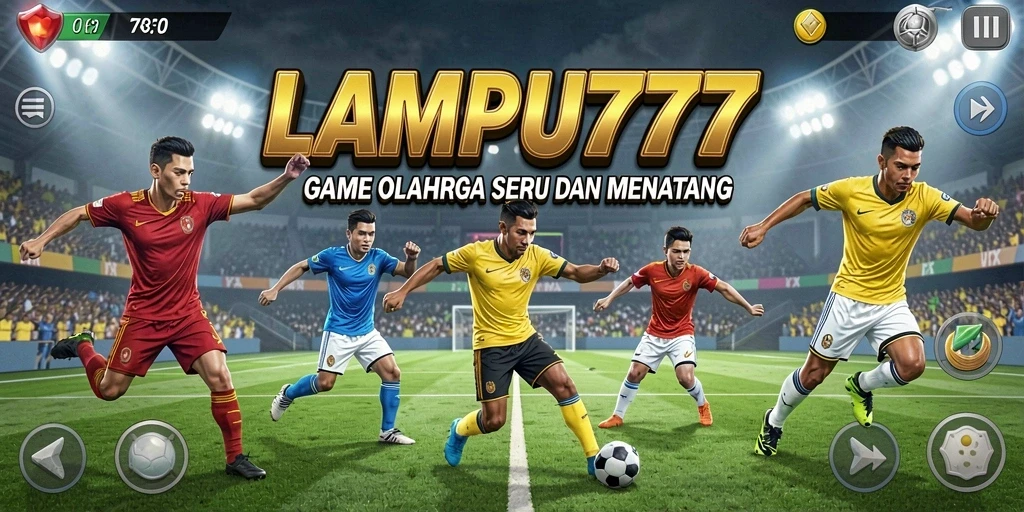 Tampilan gameplay seru dalam LAMPU777 dengan aksi olahraga yang mendebarkan.