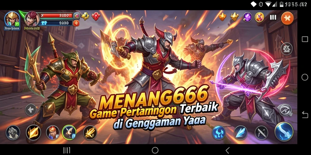 Screenshot MENANG666 menampilkan pertarungan seru antara dua karakter.