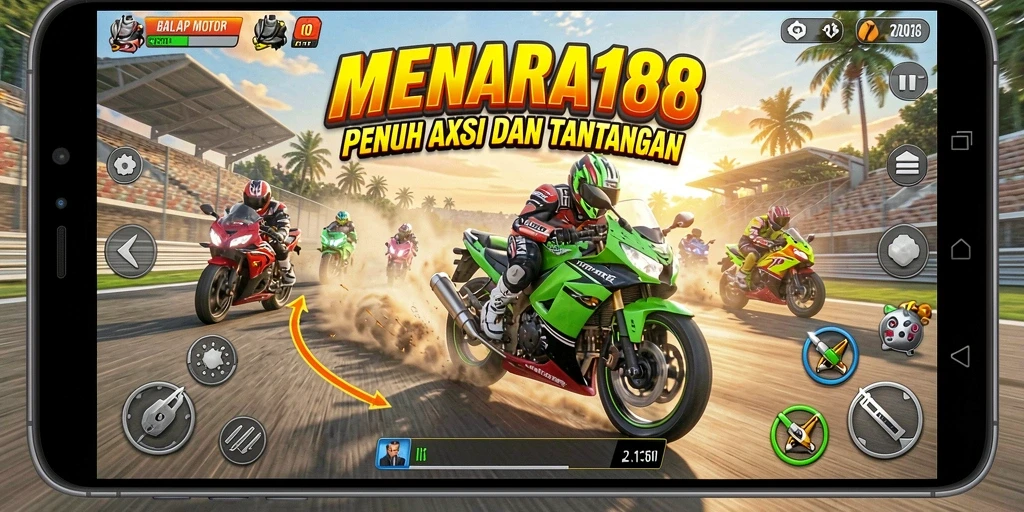 Tampilan seru gameplay balap motor di MENARA188.