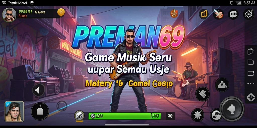 Tampilan menawan dari gameplay PREMAN69 dengan interaksi musik.