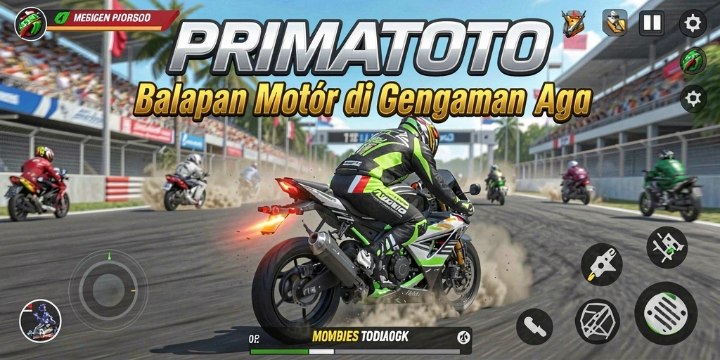 Tampilan penuh aksi balapan motor dalam PRIMATOTO.