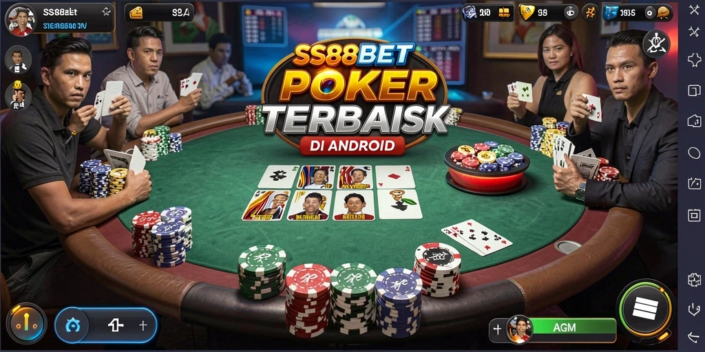Tampilan menarik dari gameplay seru di game Poker SS88BET.