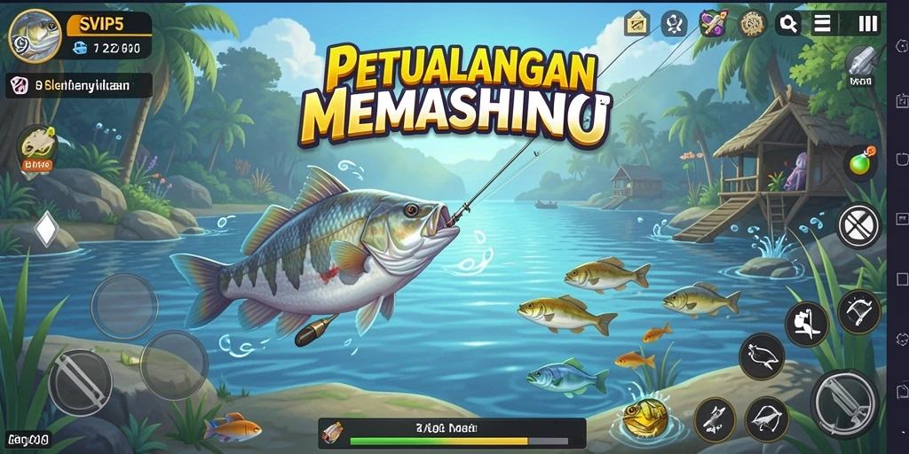Tampilan gameplay memancing yang mendebarkan di SVIP5.