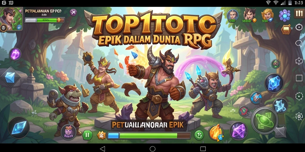Tangkapan layar gameplay menunjukkan pertarungan epik dalam dunia RPG yang menakjubkan.