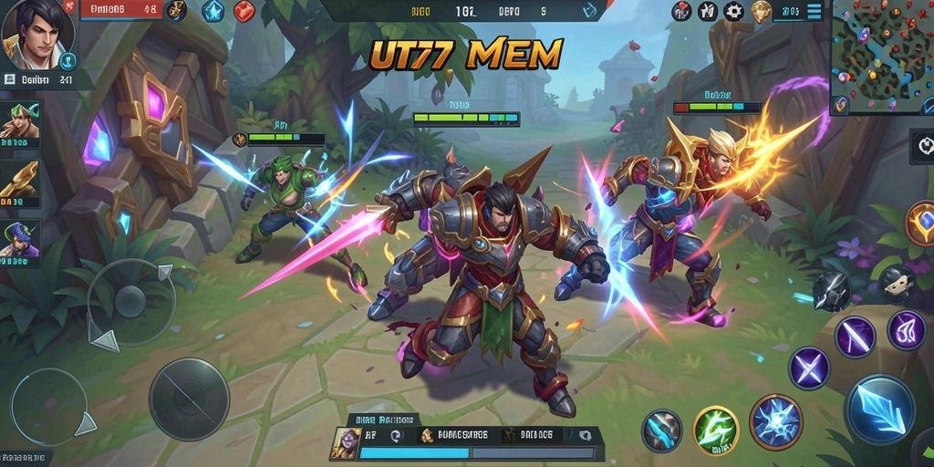 Tampilan screenshot UT77 menampilkan aksi seru di arena MOBA.